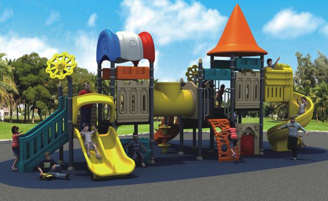 Orange grüne Spielplatz-Ausrüstungen Browns im Freien für Kinder importierten LLDPE