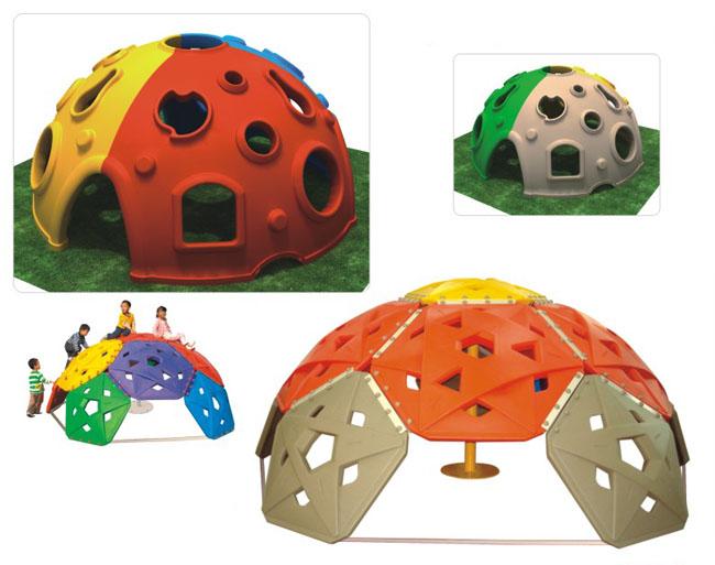 Färben Sie Spielplatz-Kinderspielwarenkindplastikhemisphären-Klettern-Wand-Regal