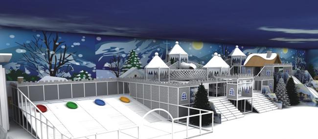 Schnee-Schloss-Thema-Innenspielplatzgeräte für entspannendes großes Kindergewerbegebiet