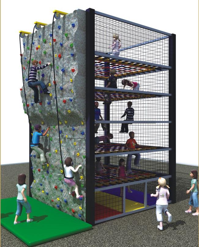 Vertikale Kinder im Freien, die Ausrüstung, die kletternden Rahmen der Kinder für ihren Wettbewerb klettern