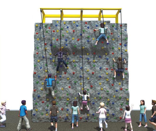 Vertikale Kinder im Freien, die Ausrüstung, die kletternden Rahmen der Kinder für ihren Wettbewerb klettern